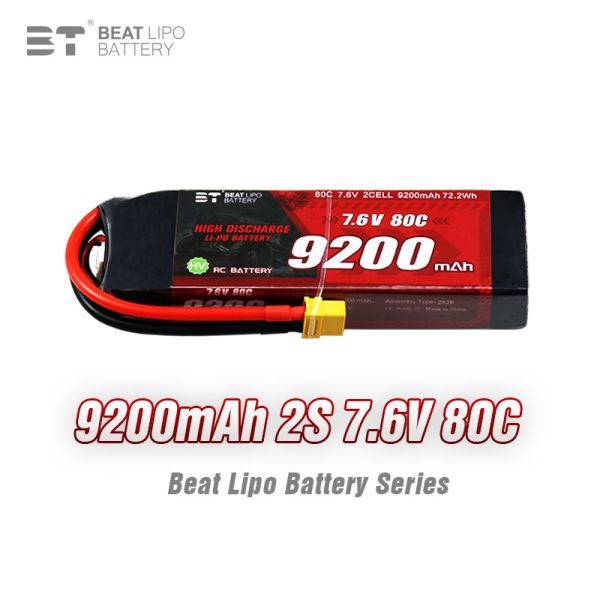 btlipo rc battery 9200mAh 2S 7.6V 80C